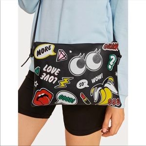 Eyes & lips crossbody clutch bag NEW with tags